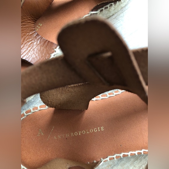 Anthropologie Leather Brown Sandals | Clio Gladiator Espadrilles | 38 EU 7.5 US - Picture 2 of 16